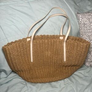 NWOT J crew straw bag